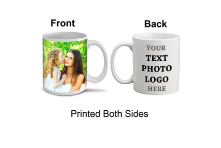 Personalised White Custom Photo Mug - Photo & Text