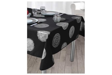 Stain Resistant Tablecloth Bright Black