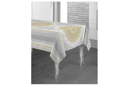 Stain Resistant Tablecloth Gray Drawing