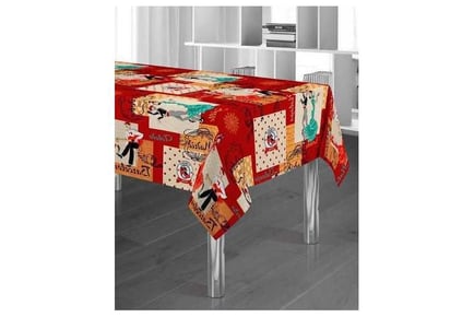 Stain Resistant Tablecloth Spanish Red