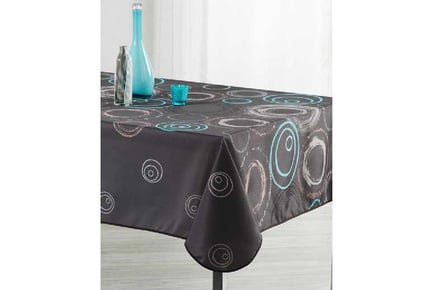 Stain Resistant Tablecloth Orbits Blue