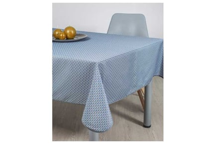 Stain Resistant Tablecloth Blue Waves