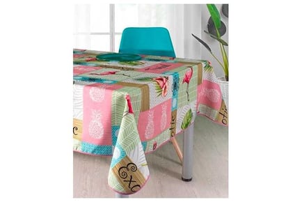 Stain Resistant Tablecloth Flamingo