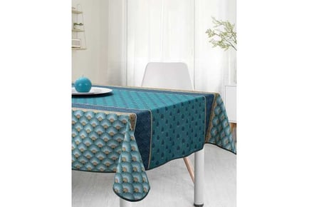 Stain Resistant Tablecloth Glamour Blue