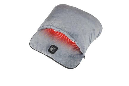 USB Heated Electric Foot Warmer - Cosy Grey Plush!