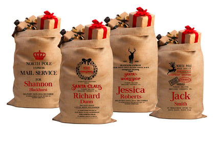 Personalised Hessian Christmas Sack - Multiple Designs!