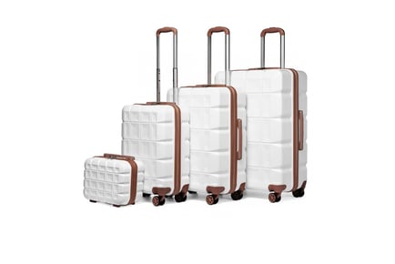 Lightweight Hard Shell White Suitcase in Multiple Sizes