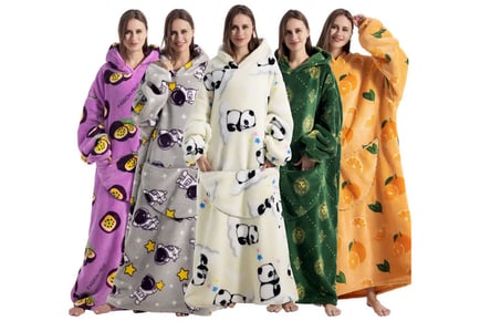 Oversized Comfy Winter Wearable Hooded Blanket - Five Designs