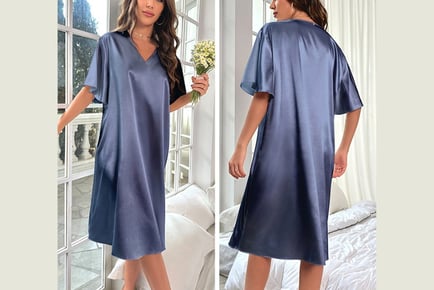 Satin Faux Silk Nightdress for Women in 6 Colours