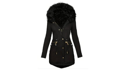Faux Fur Parka Zip Up Coat in 5 Colours and 8 Sizes