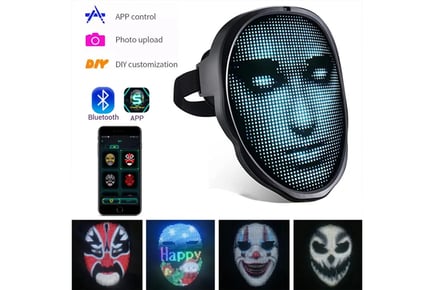 APP Controlled LED Light Up Face Mask - Kids or Adults!