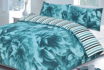 Rose Duvet Cover with Pillowcase in 4 Colours and Sizes