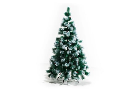 Artificial Christmas Tree with Metal Stand and Berries