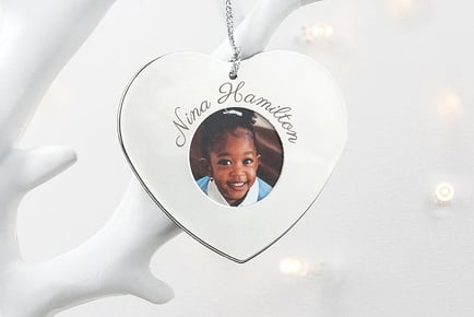 Personalised Heart Shaped Frame for Christmas Tree Decoration