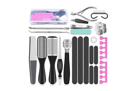 23pc At Home Professional Pedicure Set in Black