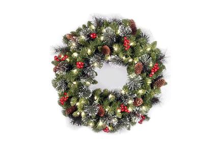 Prelit Artificial Christmas Wreath - 3 Size Options and Arch!