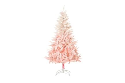 Artificial Christmas Tree with Snow and Metal Base in 2 Sizes