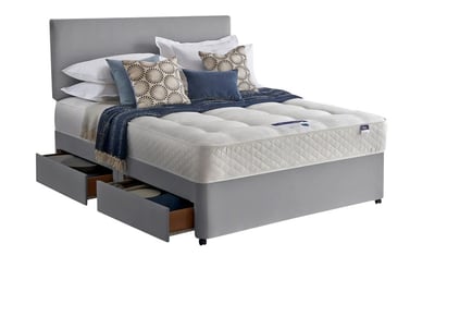 Luxury Light Grey Divan Bed & Memory Sprung Mattress!