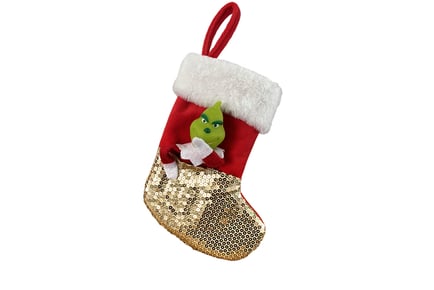 Grinch Inspired Sequin Christmas Stocking in 2 Colours