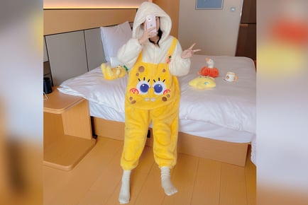 Fluffy SpongeBob and Patrick Inspired Adult Pyjama Onesie