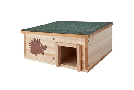 Hedgehog House with Green Felt Roof and Concealed Chamber
