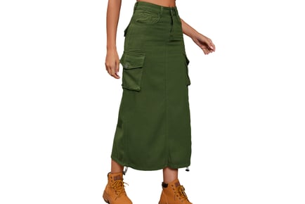 Cargo Denim High Waisted Skirt in 5 Sizes and 6 Colours