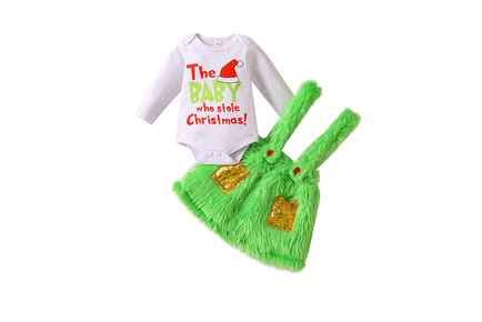 Grinch Inspired Baby Christmas Outfit in 2 Options and 4 Sizes