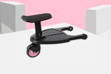 Baby Stroller Auxiliary Pedal with Seat, Pink