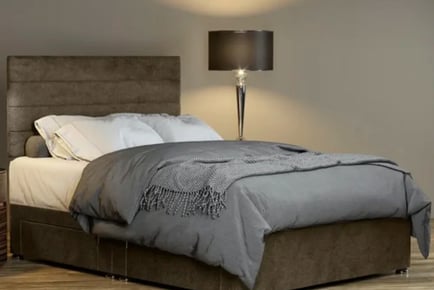 A mink plush Divan bed and mattress, Super King, Four Drawers