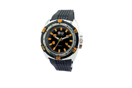 CRS45B Crosshatch Watch with Orange Colour Baton Style Dial
