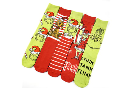 Grinch Crew Socks in Multiple Pairs