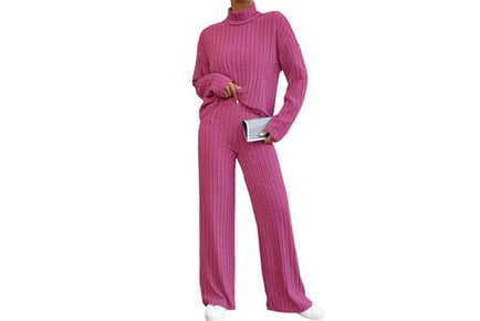 Womens Knitted Co Ord Set in 5 Colours and 4 Sizes