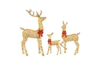 LED Christmas Reindeer Decoration - Small, Medium, Large or 3 Pack!