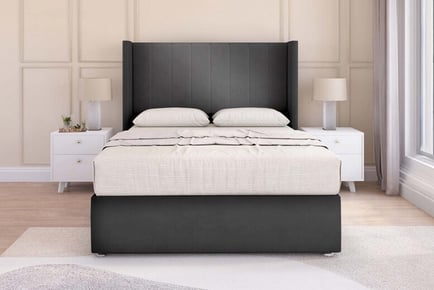 Mink suede Divan bed and mattress, Super King, 2 Drawers