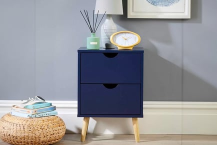 Two Drawer Skara Bedside Table in 4 Colours