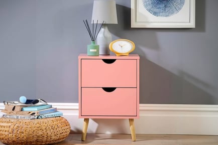 Two Drawer Skara Bedside Table in 4 Colours