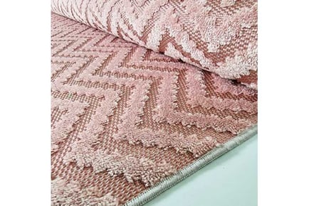 Rug Dusky Pink Zig Zag Chevron