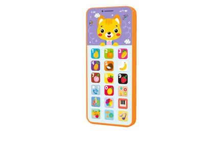 Baby Early Learning Smartphone Toy in Orange or Indigo