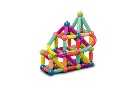 Kids Magnetic Rod Building Blocks - 25, 36, 64 Piece Sets!