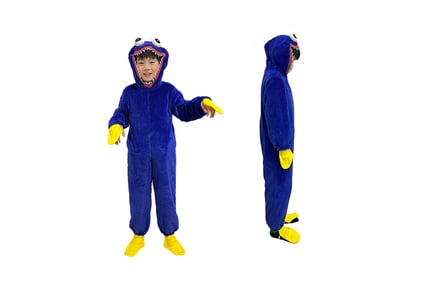 Kids Huggy Wuggy Inspired Onesie Costume - Blue & Pink!