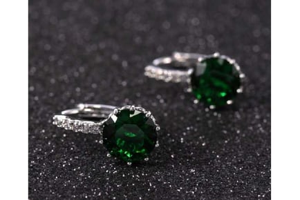 Emerald-Green Huggies Earrings