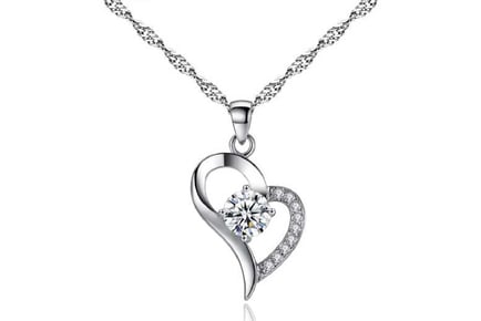 Crystal Heart Shaped Necklace & Earrings