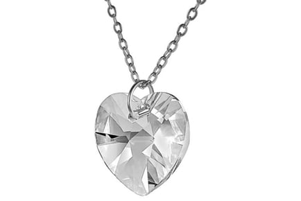 Clear Crystal Heart Pendant Necklace