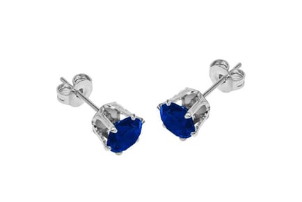 Blue Cubic Zirconia Stud Earrings