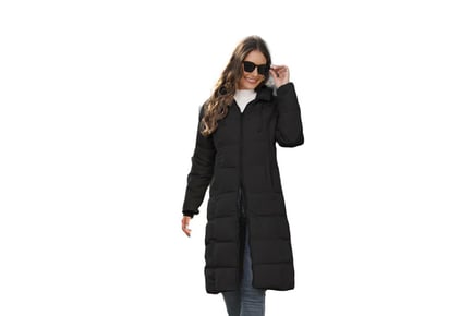 Long Zip Up Puffer Coat for Women in 5 Sizes and 3 Colours