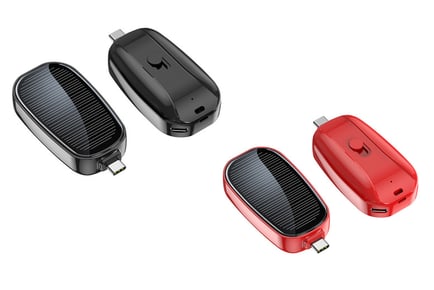 Solar Charging Mini Power Bank in 2 Colours and 2 Options