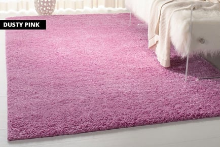 Modern thick plush rug, 200 x 290cm, Dusky Pink:
