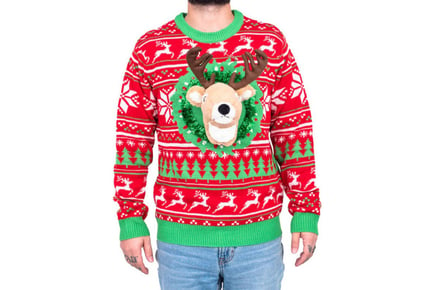 3D Unisex Christmas Animal Jumpers - 5 Designs and Size Options!