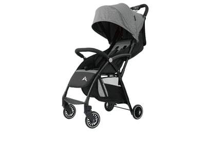 A Grey Folding Baby Stroller