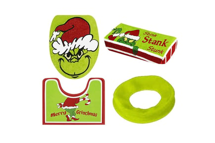 Christmas Grinch Bathroom Mat Set!